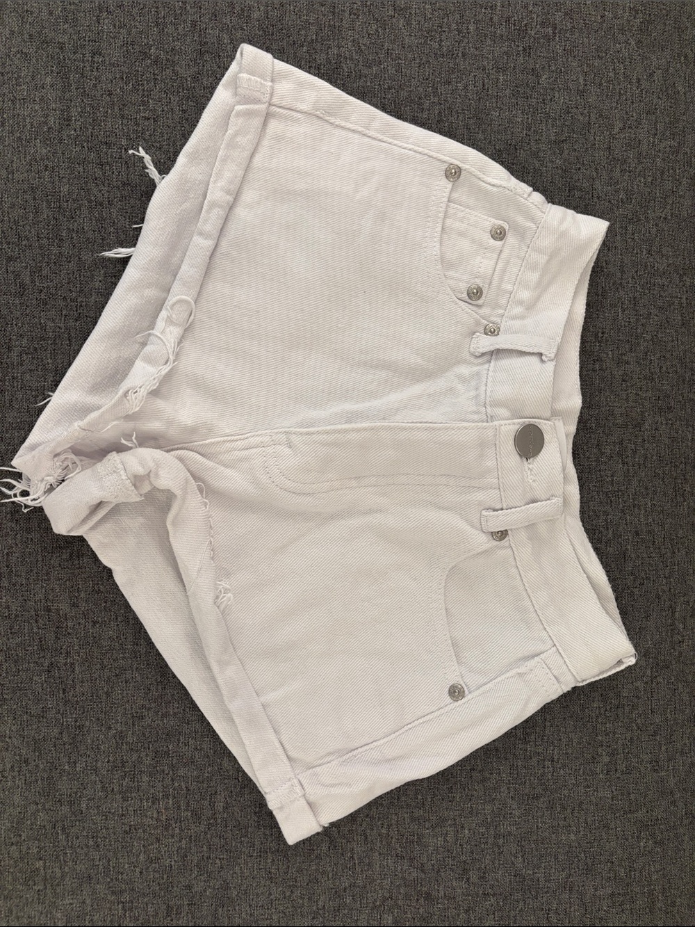 REVOLVE - Super Down White Frayed Denim Shorts